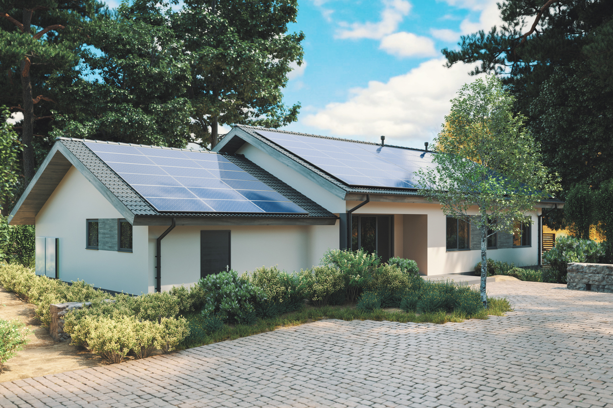 A modern home designed around its solar and battery system